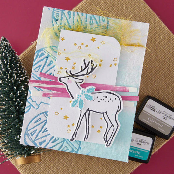 Spellbinders Starry Holiday Press Plate & Die Set By Dina Wakley - Cheer and Good Tidings Deer Registration