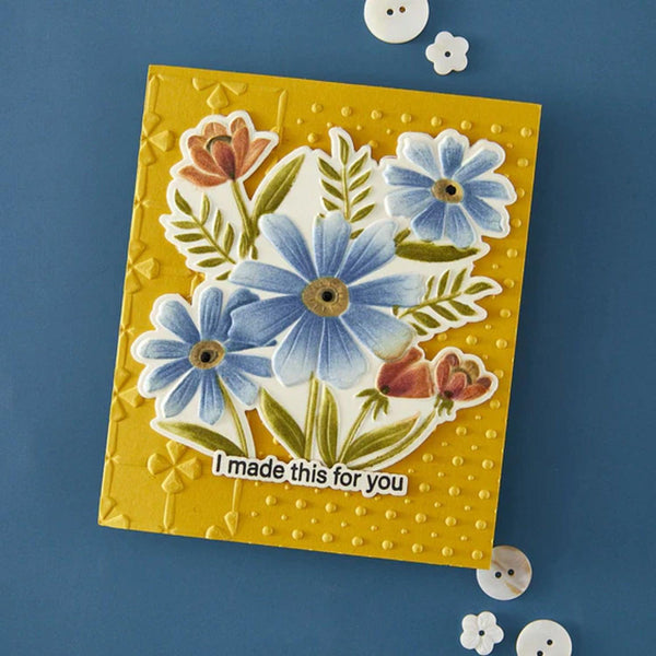 Spellbinders Tabbed Classics 3D Embossing Folder by Wendy Vecchi - Polka Dot & Posy Duo