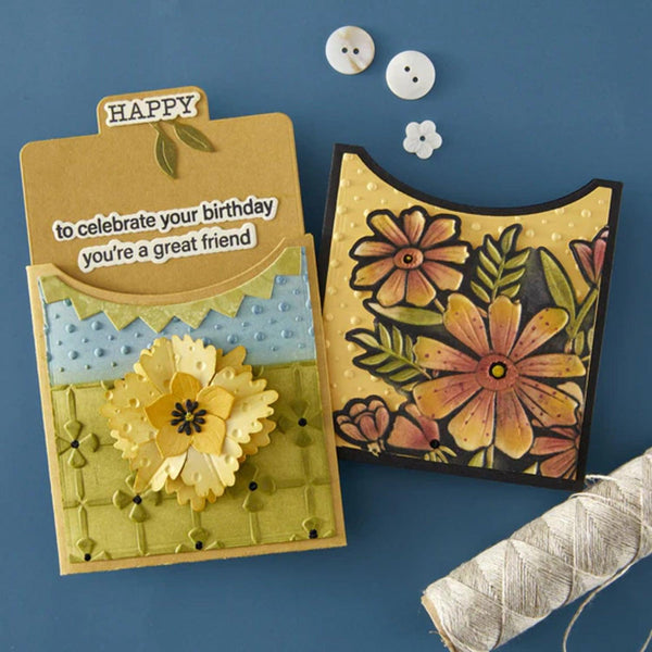 Spellbinders Tabbed Classics Clear Stamp & Die Set by Wendy Vecchi - In & Out Sentiments