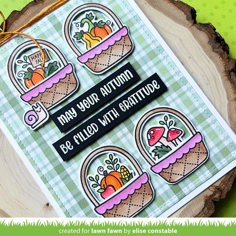 Lawn Fawn Clear Stamp Set - Henry's Build A Sentiment: Fall