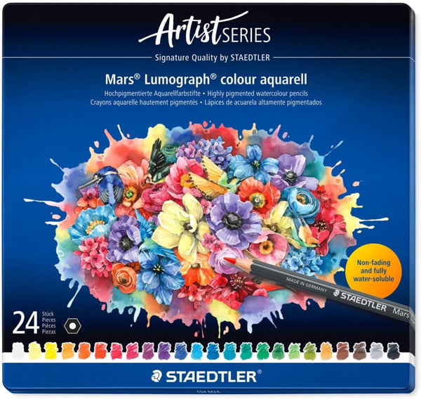 Staedtler Mars Lumograph Colour Aquarell Watercolour Pencils Set of 24