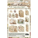 Starperma Cards Collection scrapbooking paper sheet featuring vintage-style illustrated cards, tags, and a bookmark design on a cream background with a decorative border.