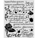 Stamperia Cut Laser Stencil 7.9" x 9.8" - Flowers and Poems Latin Inspirations