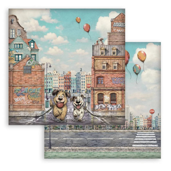 Stamperia Double-Sided Paper Pad 8" x 8" 10/pkg - Furry Friends 2