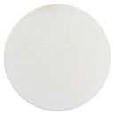 A round white textured disc with fine glitter speckles, shown against a plain white background.