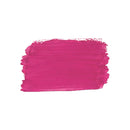 A textured, rectangular brush stroke of vibrant magenta pink paint on a solid white background.