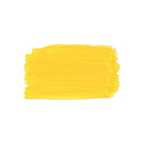 A textured yellow paint swatch showing horizontal brush strokes on a solid white background.