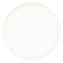 A round, off-white cosmetic pot or lid with a glossy finish, shown from a top-down perspective on a solid white background.