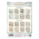 Stamperia cardstock and cutouts paper set packaging, featuring 16 pages for art journaling and card making with winter-themed designs, shown on a white background.