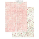 Two pieces of cardstock with different patterns on a white background