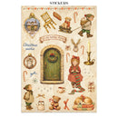 Collection of Christmas-themed stickers on a white background