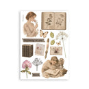 Stamperia Printed Washi Pad for Art and Craft A5 8 Sheets - Flowers and Poems
