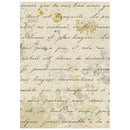 A square art print or card featuring a French script watercolor design on a textured beige background with soft yellow, green, and blue watercolor accents.
