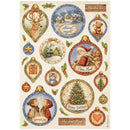 Collection of Christmas-themed decorative stickers with various designs on a white background.
