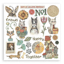 Stamperia Rub-On Kit 6 Sheets 6.1"x 6.1" - Furry Friends
