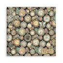 Pattern of vintage clocks and floral elements with 'Time is an illusion' text on a white background.