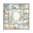 Winter-themed collage with snowy scenes, animals, and festive elements on a white background.