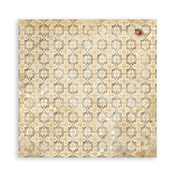 Decorative wall tile with a geometric pattern on a white background