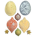 Set of decorative ornaments with various patterns on a white background