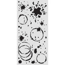 Black abstract patterns on a white background