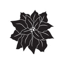 Black poinsettia flower design on a white background