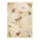 Vintage-style illustration of insects and text on a beige background