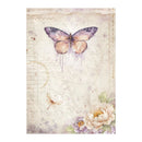 Butterfly and floral design on a textured paper background