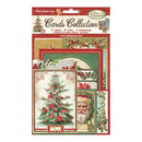 Stamperia Cards Collection Christmas themed scrapbooking paper set, featuring 7 cards and 5 tags with festive designs of a Christmas tree, Santa Claus, and holiday motifs.