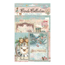 Stamperia Cards Collection holiday scrapbooking card and tag set, featuring vintage Christmas illustrations, a clock, birds, and seasonal text elements.