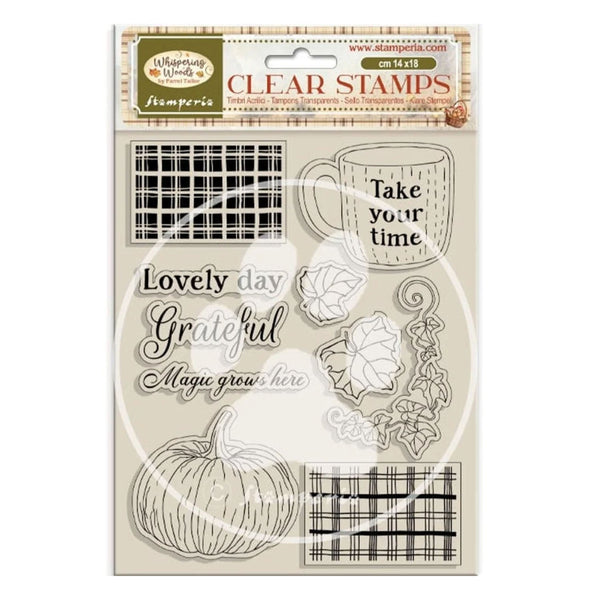 Stamperia Acrylic Stamps - Whispering Woods - Cup & Pumpkin