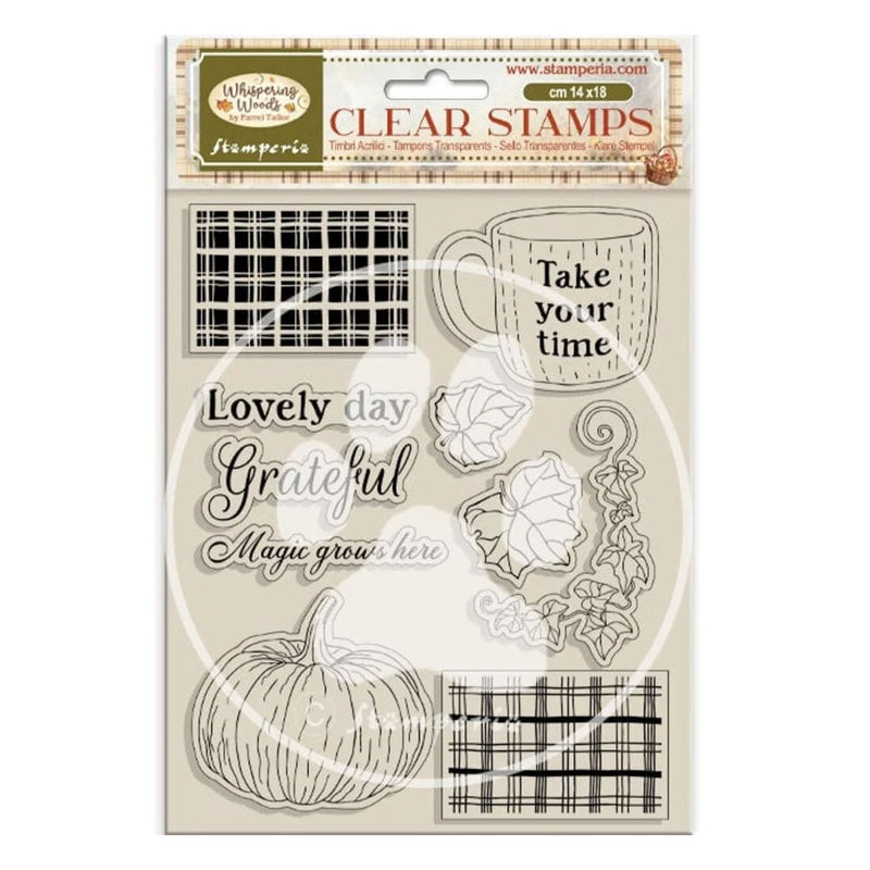 Stamperia Acrylic Stamps - Whispering Woods - Cup & Pumpkin