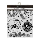 Famperia stencil with Christmas designs on a white background