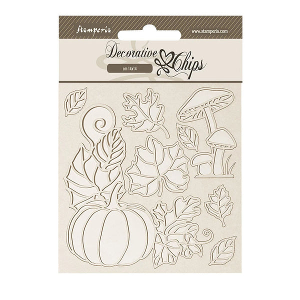 Stamperia Decorative Chips 5.5" x 5.5" - Whispering Woods Pumpkin