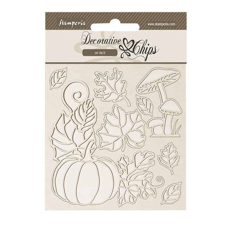 Stamperia Decorative Chips 5.5" x 5.5" - Whispering Woods Pumpkin