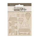 Decorative chip pack with house, dog, and hot air balloon designs on a beige background.