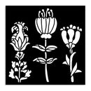 Stamperia Thick Stencil 4.72" ‚àö√≥ 4.72" - Furry Friends Stylised Flowers