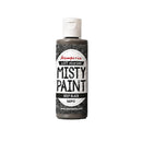 A bottle of Stamperia Art Stories Misty Paint in the color Deep Black (KAYP12), featuring a white cap and a black-and-white label, set against a plain white background.