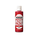 A bottle of Stamperia Art Stories Misty Paint in the color Kaypos Red, featuring a white cap and a white label with red text, set against a plain white background.