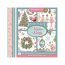 Stamperia 'Rub On Kit: Winter Magic' decorative transfer film kit packaging, featuring a pastel collage of Christmas-themed illustrations including a tree, Santa, ballerinas, wreath, and snowflakes.