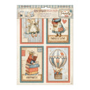 Rice paper selection with illustrations of mice and a hot air balloon on a white background