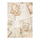 Vintage-style paper with butterfly design on a textured background