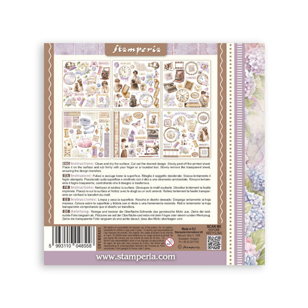 Stamperia Rub-On Kit 6.1" x 6.1" - Quiet Days
