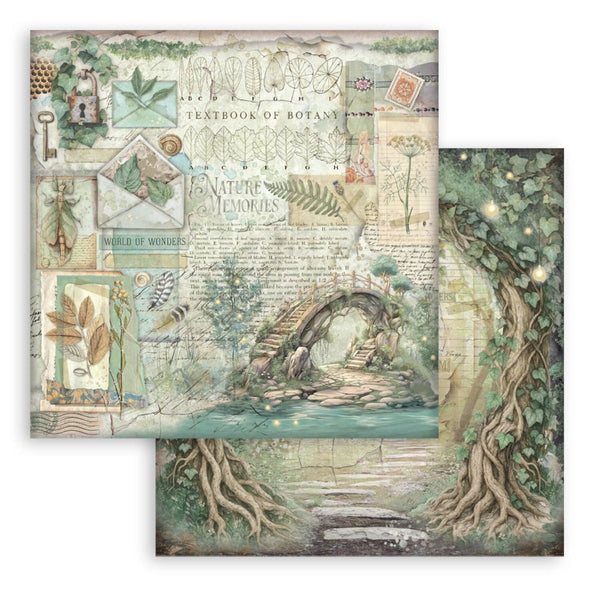Stamperia Scrapbooking Pad 12"x 12" 10/pkg - Herbarium Silvae