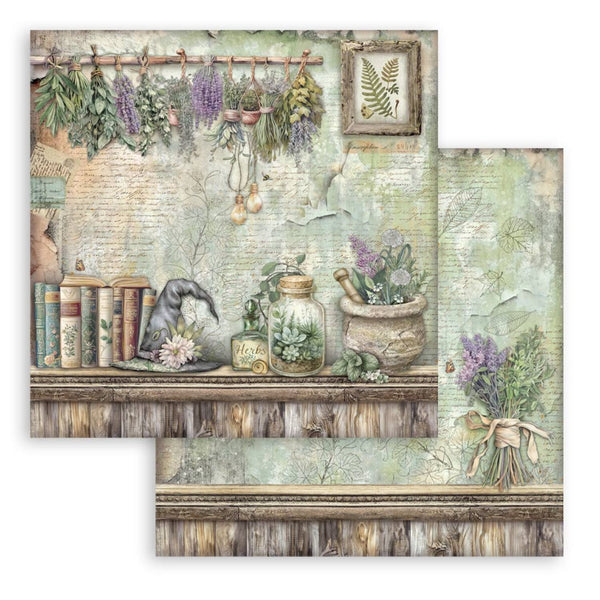 Stamperia Scrapbooking Pad 12"x 12" 10/pkg - Herbarium Silvae