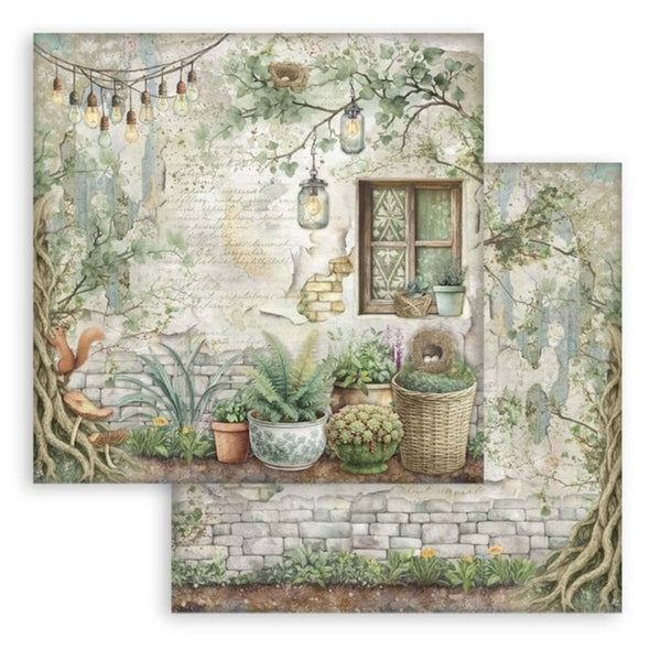 Stamperia Scrapbooking Small Pad 8" x 8" 10/pkg - Herbarium Silvae