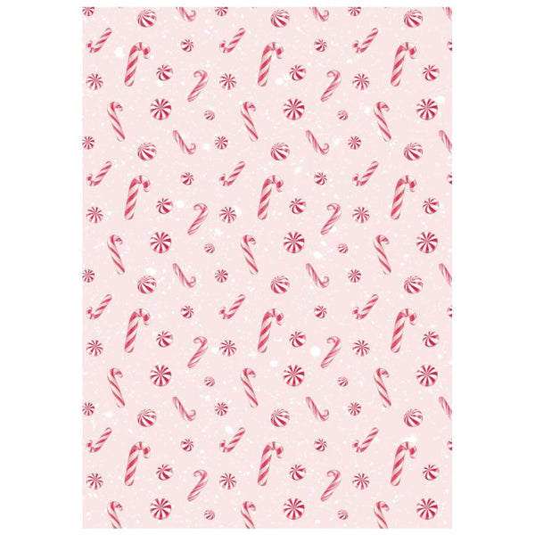 Stamperia Selection Rice Paper A6 Set of 8 - Candy Christmas Backgrounds