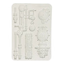 Silicone mold with steampunk design elements on a white background