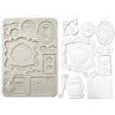 Decorative silicone mold with intricate designs on a white background