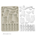 Stamperia Silicone Mould A5 - The Owl's House Owls & Branch