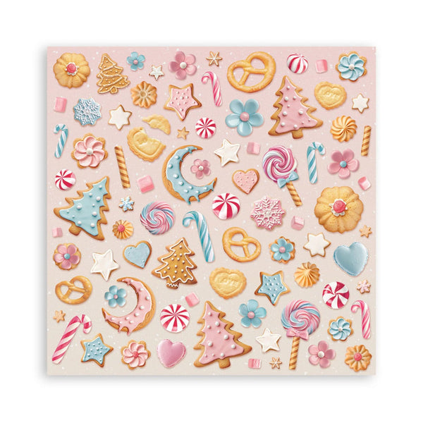 Stamperia Single-Sided Paper Pad 12"x 12" 22/Pkg - Candy Christmas